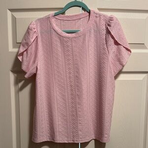 Elegant Pink Lace Women's Top